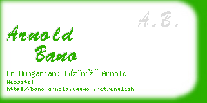 arnold bano business card